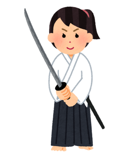 殺陣をする女性
