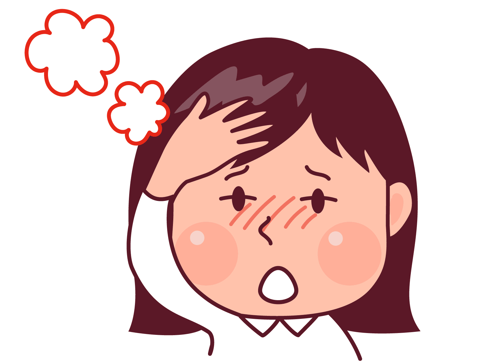 風邪を引いた少女